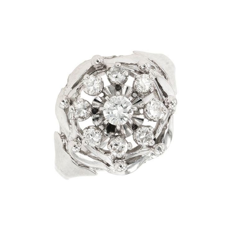 Bague vintage diamants 0.40 carat or blanc 4.44g Comme neuf -  reconditionné disponible sur Gemme Les Bijoux